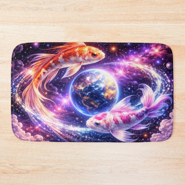 Item preview, Cosmic Koi Around Earth in Neon Galaxy Dreamscape designed and sold by CLOUTKULT.
