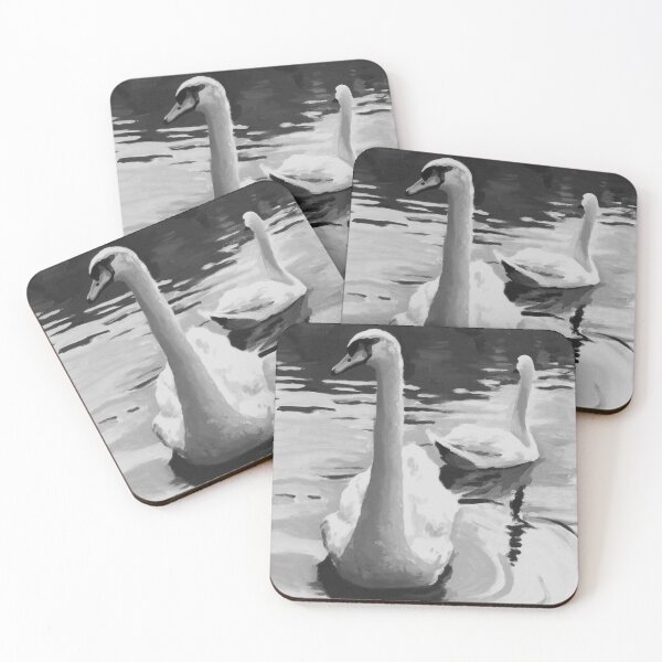 Item preview, Swans on a Lake Painting Black and White designed and sold by Steve Haskamp.