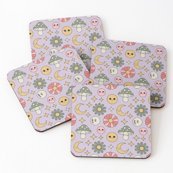 Item preview, Kawaii Mushroom Moon Flower Seamless Pattern - Pastel Cute Magical Repeat designed and sold by Midnight Veil Designs.