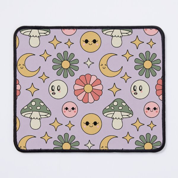 Item preview, Kawaii Mushroom Moon Flower Seamless Pattern - Pastel Cute Magical Repeat designed and sold by Midnight Veil Designs.