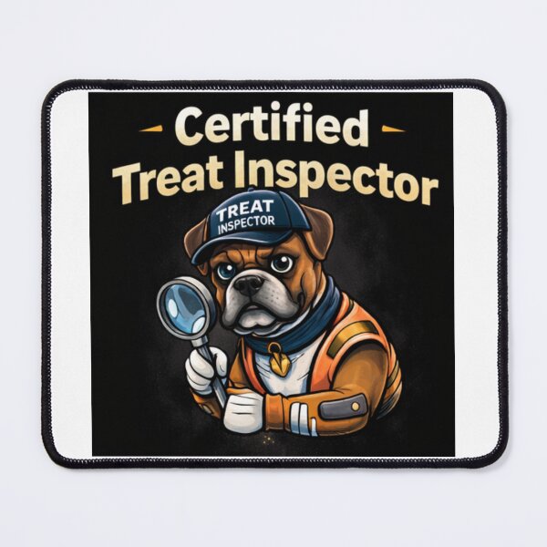 Item preview, Certified Treat Inspector Funny Bulldog Dog Lover Cute Meme Design designed and sold by bloomandbeads.eu.
