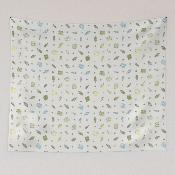 Item preview, Spring Breeze: Green and Cyan Leaf Pattern designed and sold by Nekogobido.