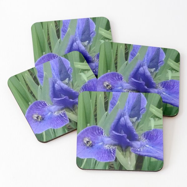 Item preview, Indigo iris flower and bee designed and sold by glowvim.