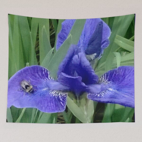Item preview, Indigo iris flower and bee designed and sold by glowvim.