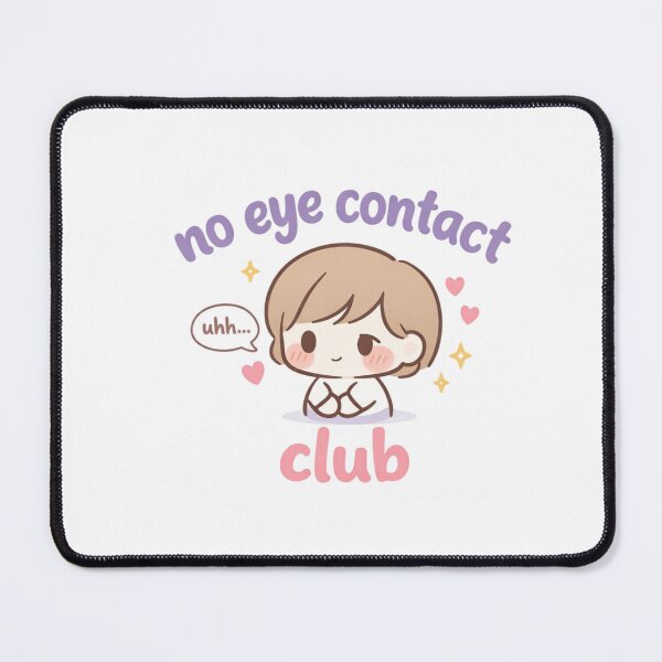 Item preview, No Eye Contact Club Cute Introvert Kawaii Design Funny Social Anxiety Aesthetic Sticker Shirt designed and sold by Sanika arts .