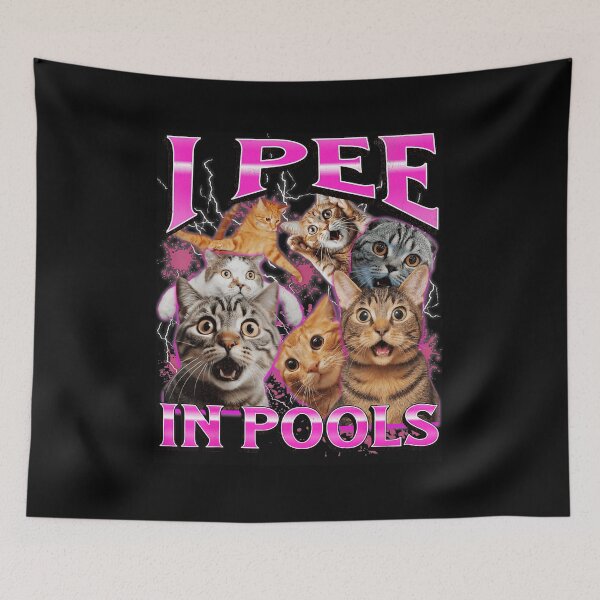 Item preview, I Pee In Pools Funny Cat Meme Chaotic Humor designed and sold by tadmercado.