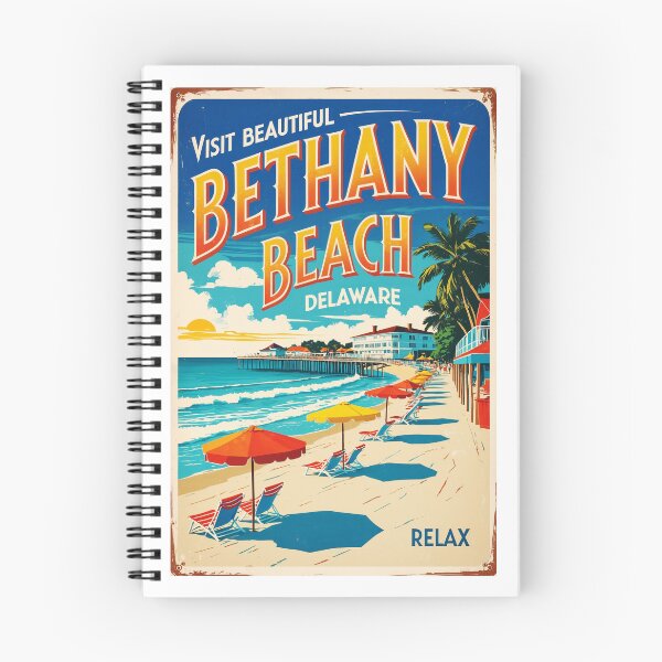 Item preview, Bethany Beach Retro Poster – Coastal Prints & Stickers designed and sold by bobparduephoto.