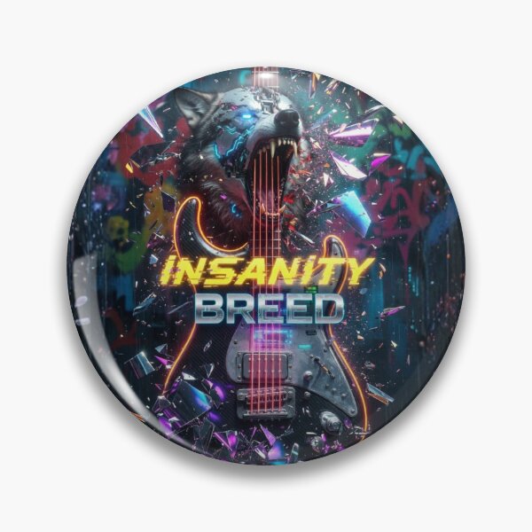 Item preview, INSANITY BREED // CYBER NEON GUITAR WOLF designed and sold by INSANITYBREED.