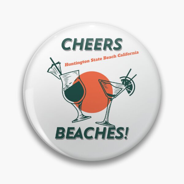 Artikelvorschau, Cheers Beaches Huntington State Beach California T-Shirt – Retro-Sommer-Küsten-Look Grafik-T-Shirt entworfen und verkauft von TKOprintdesigns.