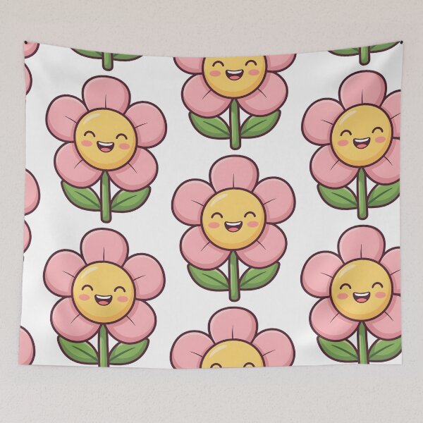 Item preview, Laughing Kawaii Flower - Joyful Pink Daisy - Cute Mee Happy Bloom designed and sold by Cute Mee .