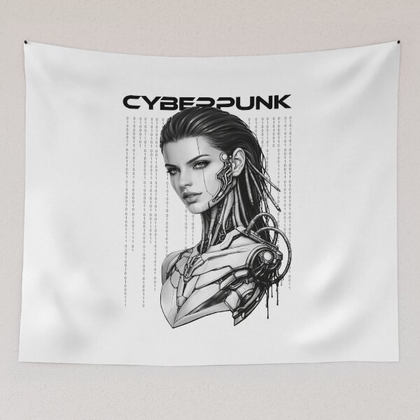 Item preview, Cyberpunk Cyborg Woman designed and sold by HanaSky Studio.