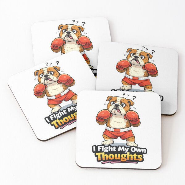 Item preview, Funny Bulldog Boxing Meme – I Fight My Own Thoughts designed and sold by Gentlestate.