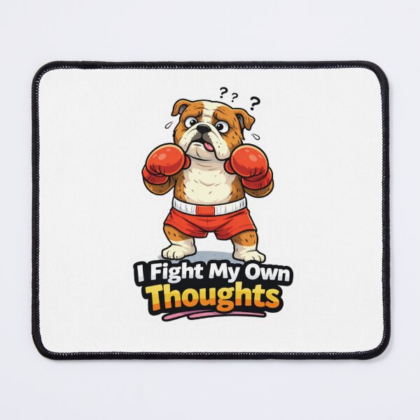 Item preview, Funny Bulldog Boxing Meme – I Fight My Own Thoughts designed and sold by Gentlestate.