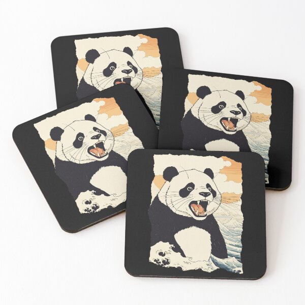 Item preview, Angry Panda Wave Japanese Style Illustration designed and sold by JEFDodsonArt.