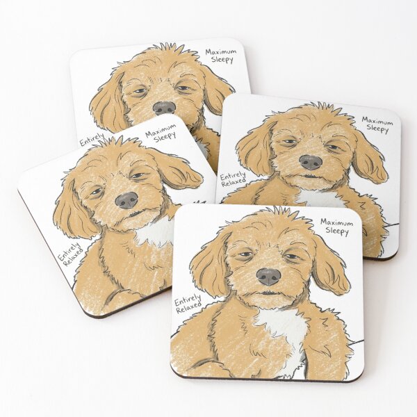Item preview, Vintage Sketch Maximum Sleepy Maltipoo Dog designed and sold by Flying Doggo.