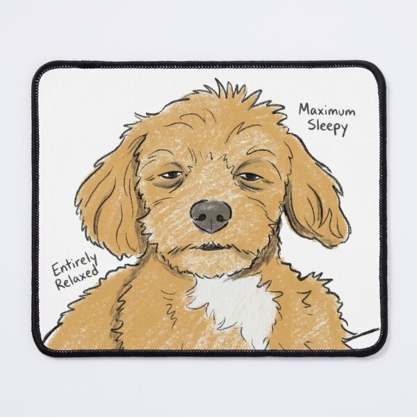 Item preview, Vintage Sketch Maximum Sleepy Maltipoo Dog designed and sold by Flying Doggo.
