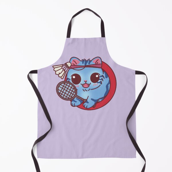 Item preview, Blue Derpy Cat Badminton Player – Cute Sport Kawaii Illustration designed and sold by BGMeYou.