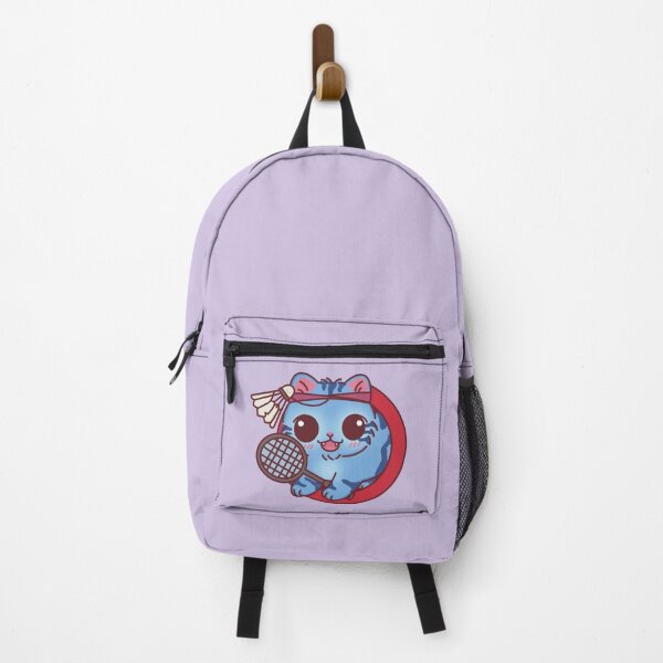 Item preview, Blue Derpy Cat Badminton Player – Cute Sport Kawaii Illustration designed and sold by BGMeYou.