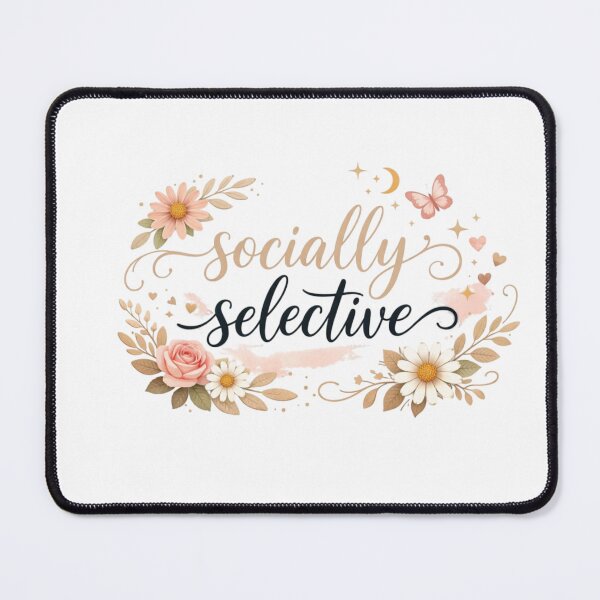 Item preview, Socially Selective Aesthetic Floral Quote Design | Introvert Personality Cute Minimal Art designed and sold by Sanika arts .