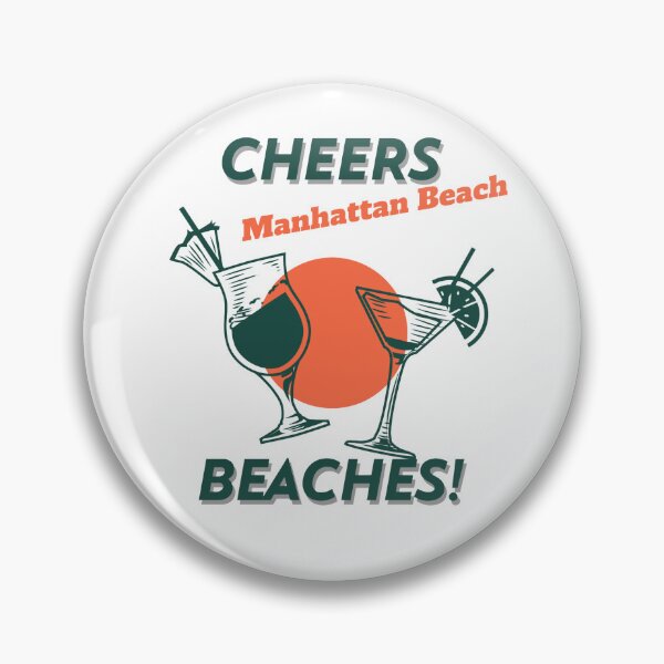 Item preview, Cheers Beaches Manhattan Beach California T-Shirt – Retro Coastal Summer Vibes Graphic Tee SoCal Style designed and sold by TKOprintdesigns.