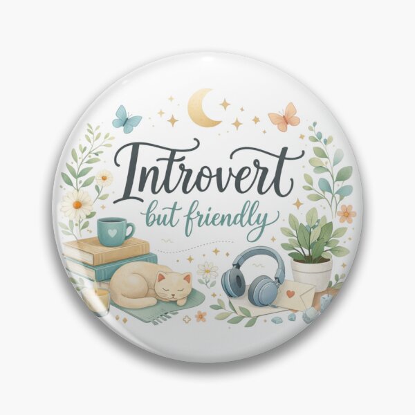 Item preview, Introvert But Friendly Cute Aesthetic Design | Soft Cozy Personality Quote Art designed and sold by Sanika arts .