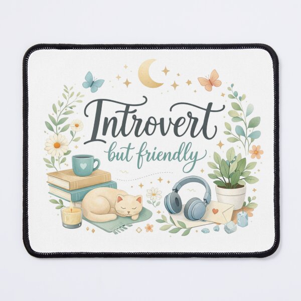 Item preview, Introvert But Friendly Cute Aesthetic Design | Soft Cozy Personality Quote Art designed and sold by Sanika arts .