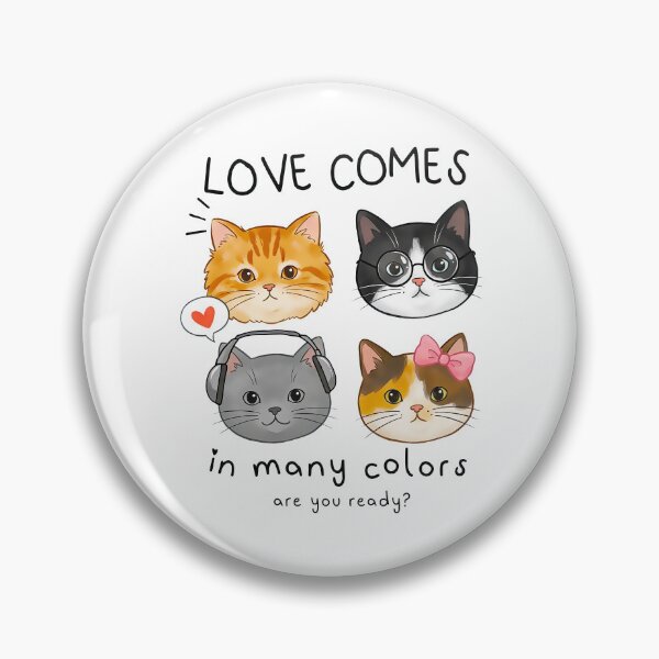 Item preview, Love Comes in Many Colors - Cute Kawaii Cats designed and sold by pawcuddle.