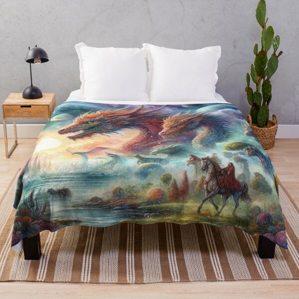 Item preview, Majestic Realistic Dragons in a Cosmic Fantasy Landscape with Rider designed and sold by FotoworldEdel.