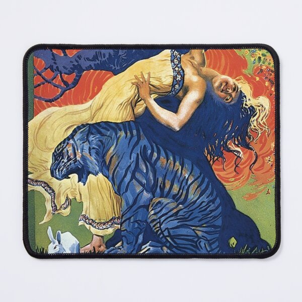 Item preview, Art Nouveau Poster Dramatic Woman and Tiger Illustration for Vintage Art Collectors designed and sold by RickE.