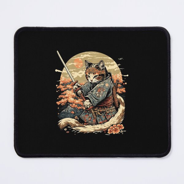 Item preview, Samurai Cat Japanese Ukiyo Style Ninja Illustration designed and sold by titanlevi.