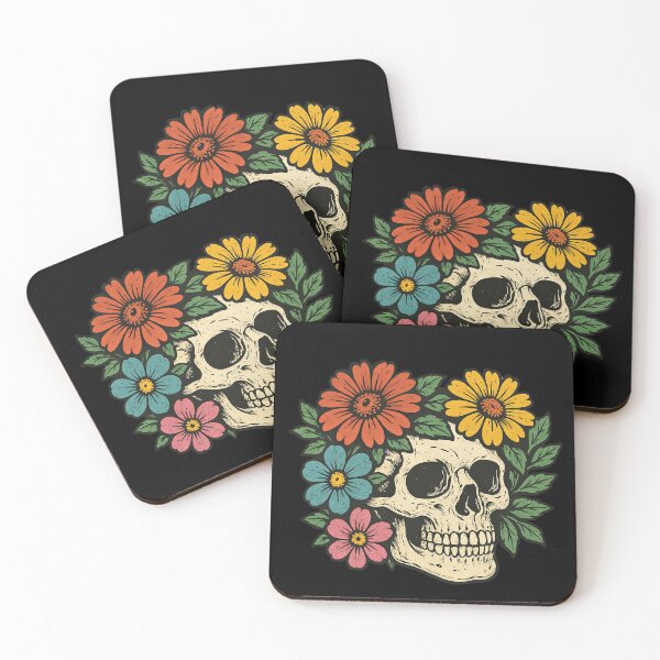 Item preview,  Skull Wearing Vibrant Flower Crown Botanical   designed and sold by TeeARTHY.