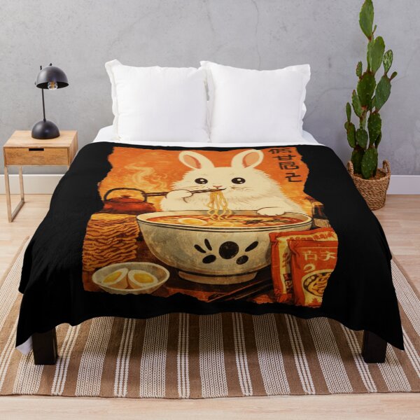 Item preview, Cute Bunny Eating Ramen Japanese Food Illustration designed and sold by JEFDodsonArt.