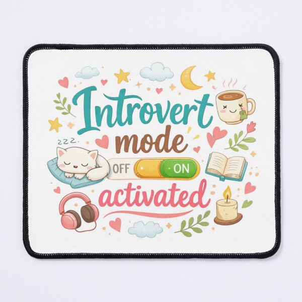 Item preview, Introvert Mode Activated Cute Aesthetic Design | Anti Social Club Funny Quote designed and sold by Sanika arts .