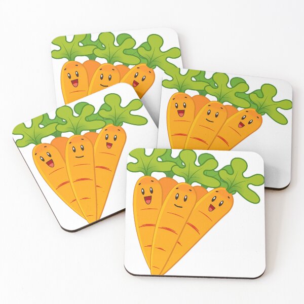 Item preview, Trio of Smiling Carrots — Kawaii Vegetables Cute Cartoon Veggie Gift designed and sold by CLC54.