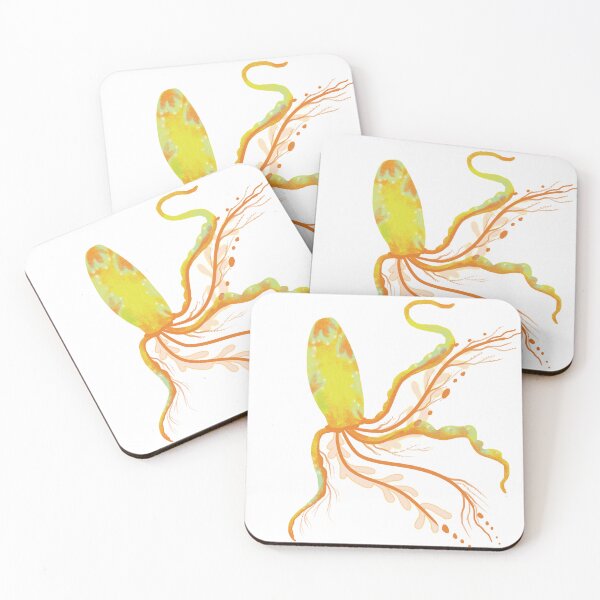 Item preview, Golden Jellyfish Under the sea Art designed and sold by FaliushART.