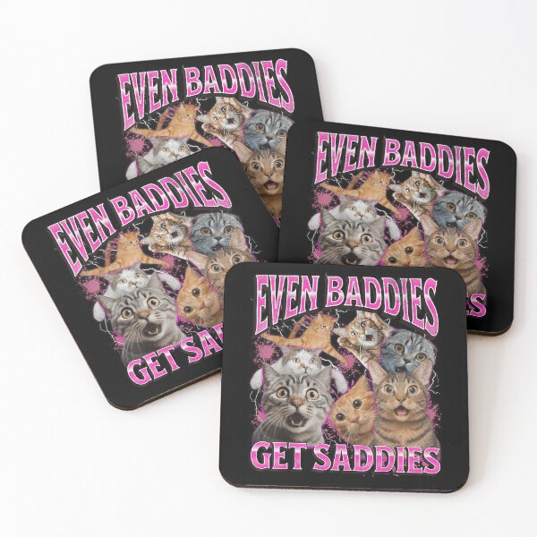 Item preview, Even Baddies Get Saddies Funny Cat Meme Bootleg Graphic 90s designed and sold by PaulTSchafer.