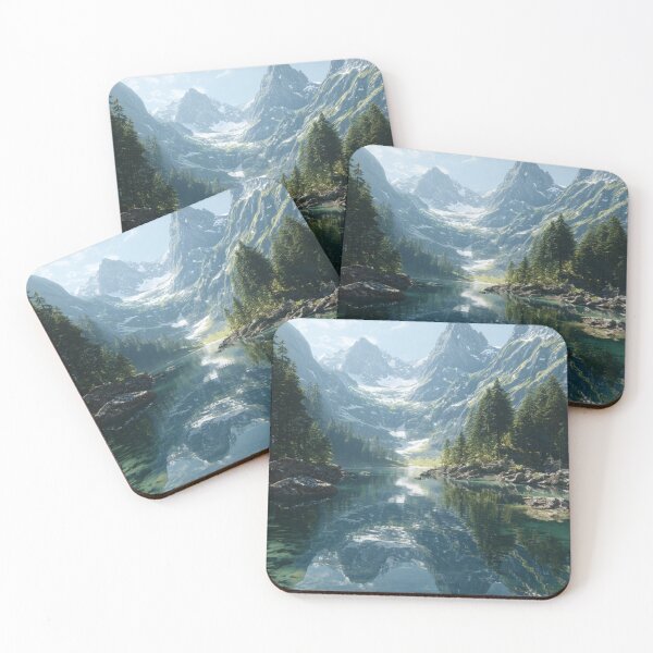 Item preview, Lake and Mountains designed and sold by NicolasGlowArt.