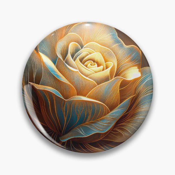 Item preview, Luminous Rose in Blue and Gold on Black designed and sold by MargaretWiktor.