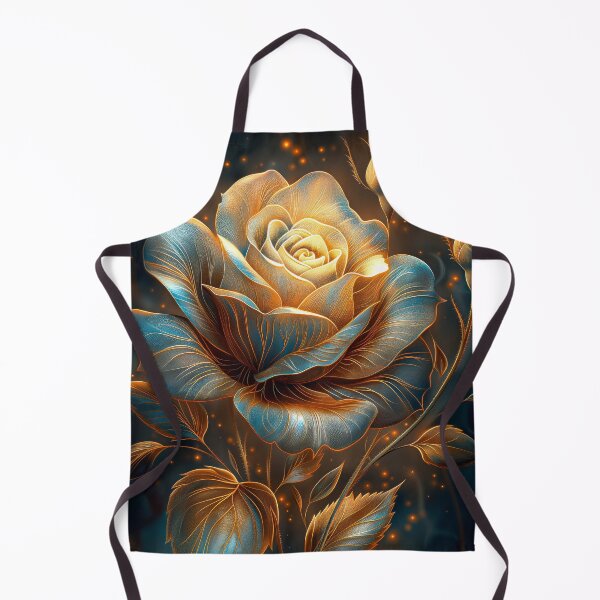 Item preview, Luminous Rose in Blue and Gold on Black designed and sold by MargaretWiktor.