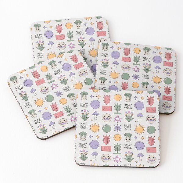 Item preview, Good Vibes Only Mushroom Moon Cute Seamless Pattern - Pastel Whimsical Repeat designed and sold by Midnight Veil Designs.