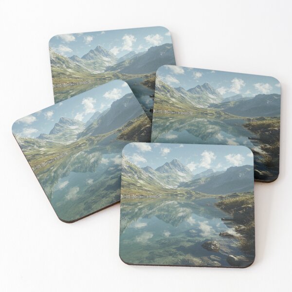 Item preview, Mountains and Lake Landscape designed and sold by NicolasGlowArt.
