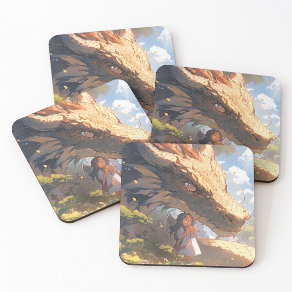 Item preview, “Anime Girl Protected by Dragon – Epic Fantasy Artwork” designed and sold by PrintsGateWay.