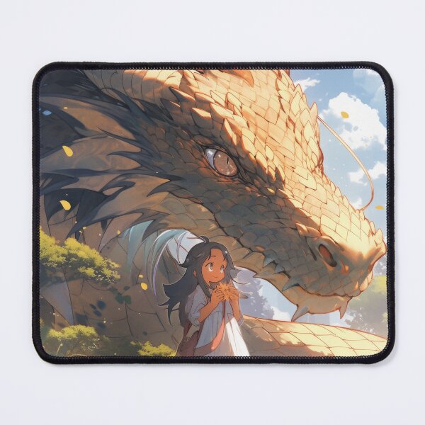Item preview, “Anime Girl Protected by Dragon – Epic Fantasy Artwork” designed and sold by PrintsGateWay.