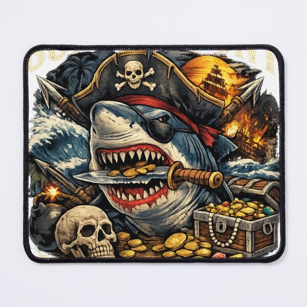 Item preview, Pirate Shark Born To Hunt Killer Instinct Funny Aggressive Ocean Predator Design designed and sold by Wear Sculpt.