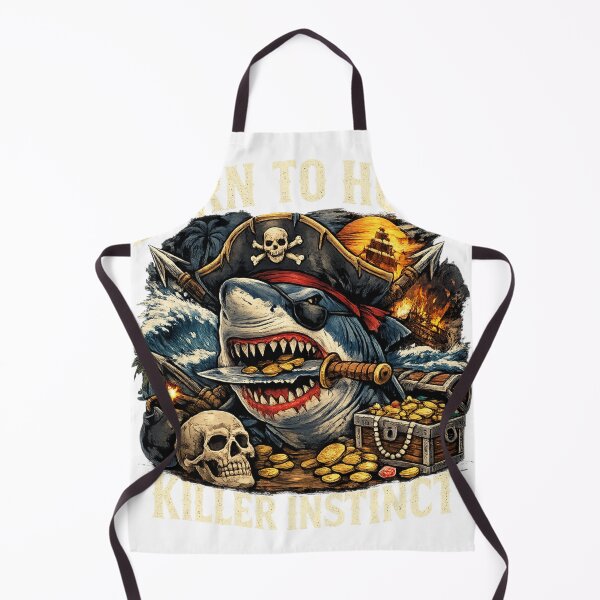 Item preview, Pirate Shark Born To Hunt Killer Instinct Funny Aggressive Ocean Predator Design designed and sold by Wear Sculpt.