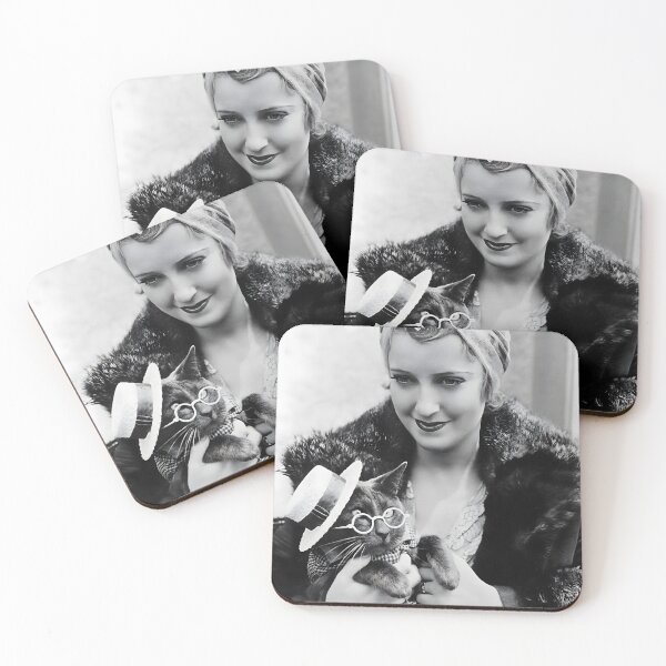 Item preview, 1932 American actress and singer Jeanette MacDonald with her cat named Pussumus vintage cat lady photograph poster art print designed and sold by Astrid Arkhangelsky.
