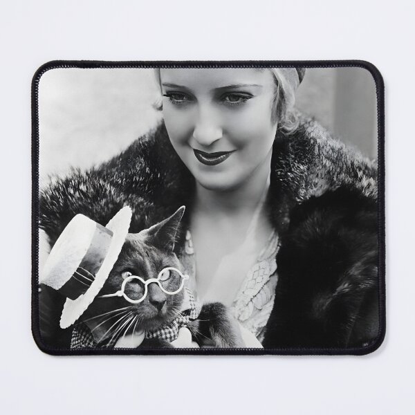 Item preview, 1932 American actress and singer Jeanette MacDonald with her cat named Pussumus vintage cat lady photograph poster art print designed and sold by Astrid Arkhangelsky.