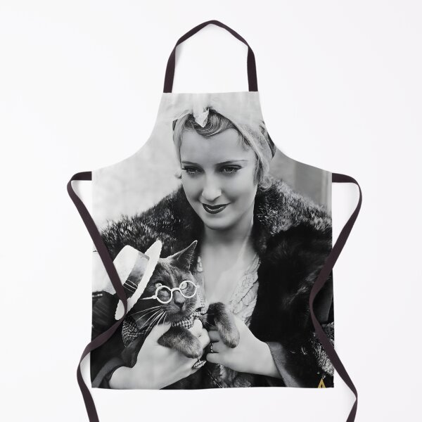 Item preview, 1932 American actress and singer Jeanette MacDonald with her cat named Pussumus vintage cat lady photograph poster art print designed and sold by Astrid Arkhangelsky.
