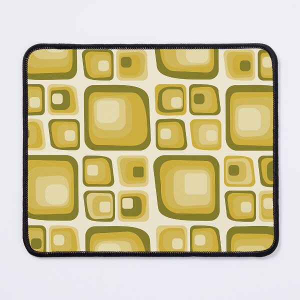 Item preview, Mid Century Modern Abstract Shapes - Olive green and Mustard Gold designed and sold by JMgraphic.