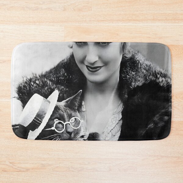 Item preview, 1932 American actress and singer Jeanette MacDonald with her cat named Pussumus vintage cat lady photograph poster art print designed and sold by Astrid Arkhangelsky.